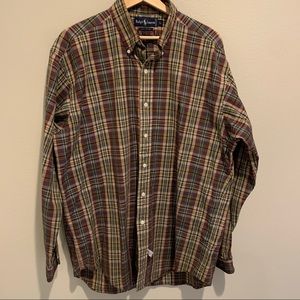 Ralph Lauren long sleeve plaid button down shirt.